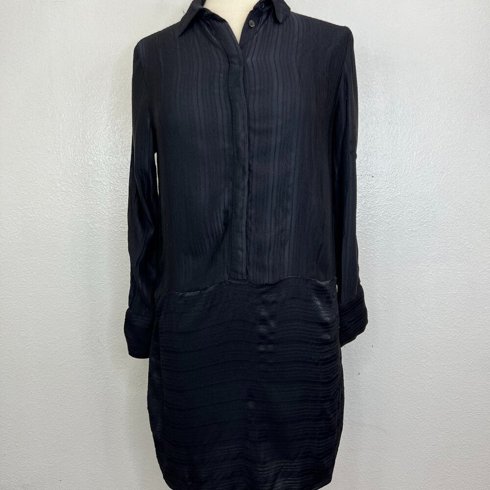 Stockholm Atelier & Other Stories Black Button Long Sleeve Tunic Dress Size US 4